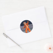 Astronaut Ronde Sticker (Envelop)