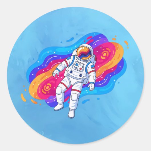 Astronaut Ronde Sticker (Voorkant)