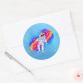 Astronaut Ronde Sticker (Envelop)