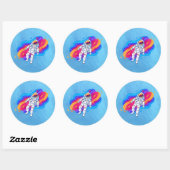 Astronaut Ronde Sticker (Vel)