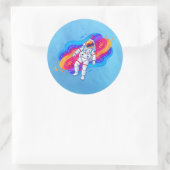 Astronaut Ronde Sticker (Tas)