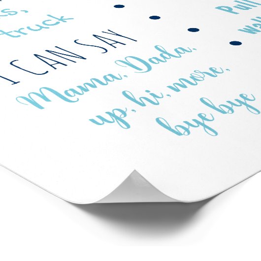 Astronaut Ruimte Blauw Goud Eerste Verjaardag Mijl Poster (Hoek)