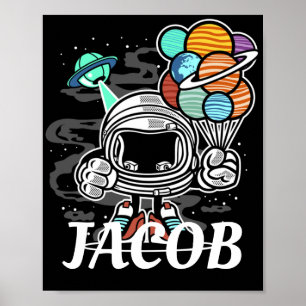 ASTRONAUT Ruimte Cartoon Aanpasbaar Poster