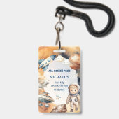 Astronaut Ruimte Eerste Reis Rond De Zon ID-kaart Badge (Voorzijde met lanyard)