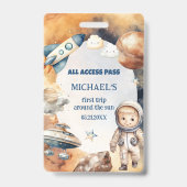 Astronaut Ruimte Eerste Reis Rond De Zon ID-kaart Badge (Achterkant)