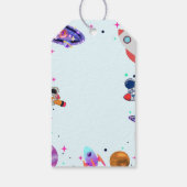 Astronaut ruimte jongen planeet dank u verjaardag cadeaulabel (Achterkant)