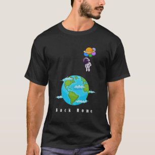 Astronaut Ruimte Kunst T-Shirt–Zwevend met Ballonn T-shirt