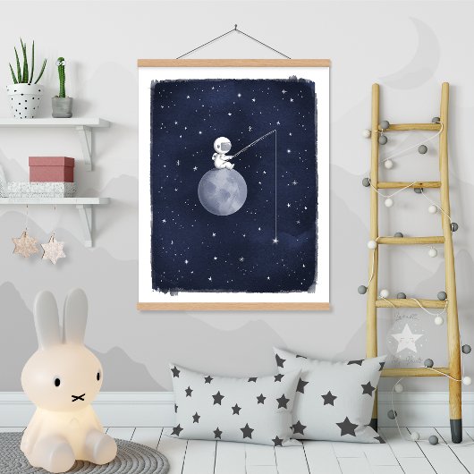 Astronaut ruimte thema kinderkamer print