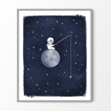 Astronaut ruimte thema kinderkamer print