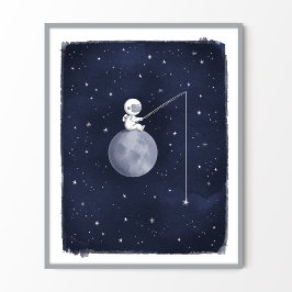 Astronaut ruimte thema kinderkamer print