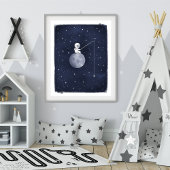 Astronaut ruimte thema kinderkamer print