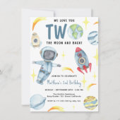 Astronaut Ruimte Twee de Maan Verjaardag Kaart (Voorkant)