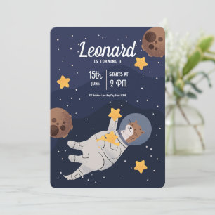 Astronaut ruimte verjaardagsuitnodiging, Buitenrui Kaart