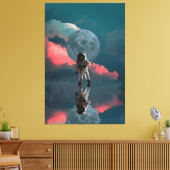ASTRONAUT RUIMTEAFDRUKKING 3 PANEL STRETCHEERDE CA CANVAS AFDRUK (Insitu (Woonkamer))