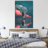 ASTRONAUT RUIMTEAFDRUKKING 3 PANEL STRETCHEERDE CA CANVAS AFDRUK (Insitu (Slaapkamer))