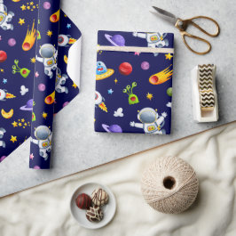Astronaut Ruimtealiens Inpakpapier