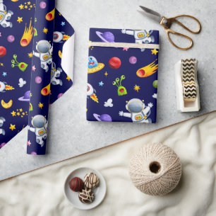 Astronaut Ruimtealiens Inpakpapier