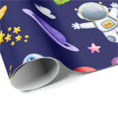 Astronaut Ruimtealiens Inpakpapier (Rol Hoek)