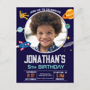 Astronaut ruimtefeest briefkaart