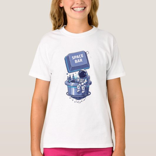 Astronaut Ruimtestaaf Bubbelbad Kinderen T-shirt (Voorkant)