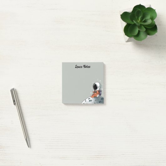 Astronaut, ruimtevaarder, ruimteaantekeningen post-it® notes (Kantoor)
