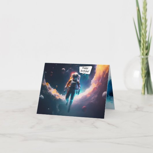Astronaut Ruimtevaarder Verjaardagskaart om in te  Kaart (Voorkant)