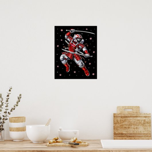 Astronaut Samurai Warrior Poster (Keuken)