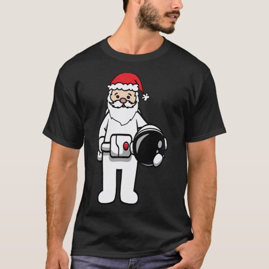 Astronaut Santa in de ruimte T-shirt (Voorkant)