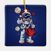 Astronaut Santa in Space Ceramic Ornament (Voorkant)