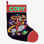 Astronaut Santa in Space Grote Kerstsok (Voorkant)