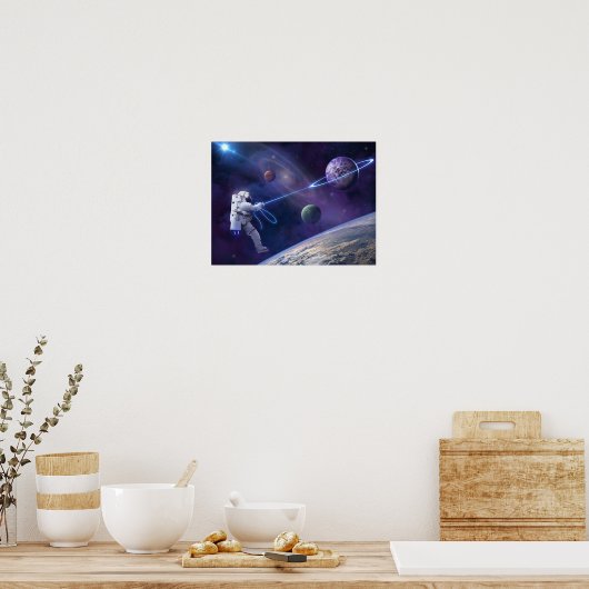 Astronaut saturn poster (Keuken)