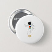 Astronaut Saturnus Ronde Button 5,7 Cm (Voorkant /achterkant)