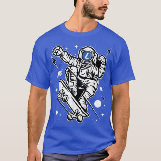 Astronaut Schaats LiteCoin LTC Coin to the Moon Cr T-shirt