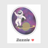 Astronaut schaatsen in de ruimte sticker (Vel)