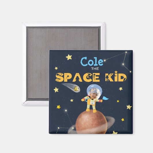 👨 🚀 Astronaut schattig Ruimtethema Aangepaste fo Magneet (Voorkant / Achterkant)