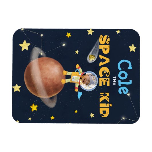 👨 🚀 Astronaut schattig Ruimtethema Aangepaste fo Magneet (Horizontaal)