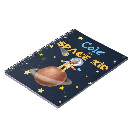 👨 🚀 Astronaut schattig Ruimtethema Aangepaste fo Notitieboek (Linkerzijde)