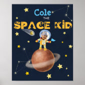 👨 🚀 Astronaut schattig Ruimtethema Aangepaste fo Poster (Voorkant)