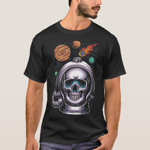 Astronaut schedel helm ruimte t-shirt