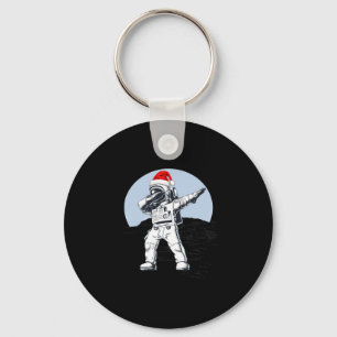 Astronaut schep op de maan ruimte Kerstmis Graphic Sleutelhanger