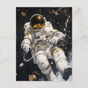 Astronaut Schilderij Briefkaart
