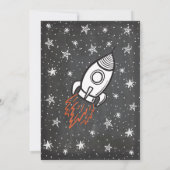 Astronaut schoolbord ruimte verjaardagsfeest nodig kaart (Achterkant)