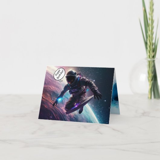 Astronaut Sci-Fi Birthday Gevouwen Wenskaart Kaart (Voorkant)