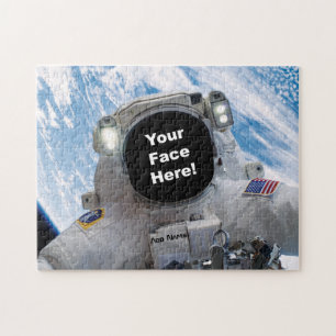 Astronaut Selfie - Voeg je gezicht en naam toe Legpuzzel