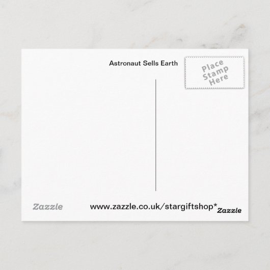 Astronaut Sells Earth Briefkaart (Achterkant)