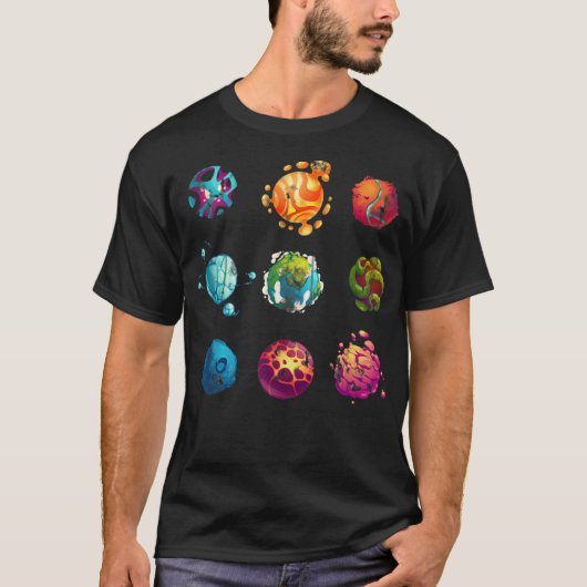 Astronaut Shirt, Outer Space Shirt, Planet T-shirt (Voorkant)