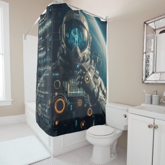 Astronaut Shower Curtain Douchegordijn (In situ)
