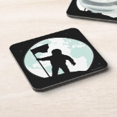 Astronaut Silhouette Bier Onderzetter (Linkerzijde)