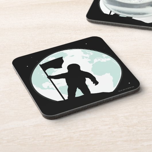 Astronaut Silhouette Bier Onderzetter (Linkerzijde)