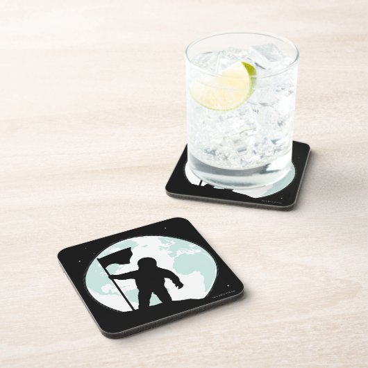 Astronaut Silhouette Bier Onderzetter (Rechterzijde)
